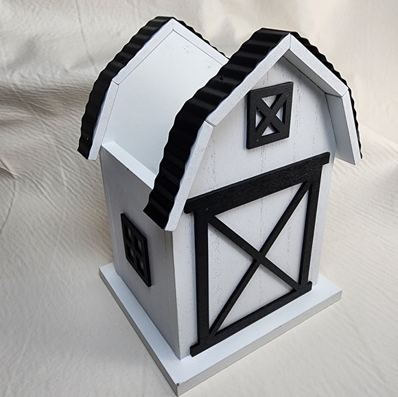 Rustic White Barn Wood Planter / Utensil Holder 5" x 7" Table Decor NEW - Picture 4 of 12